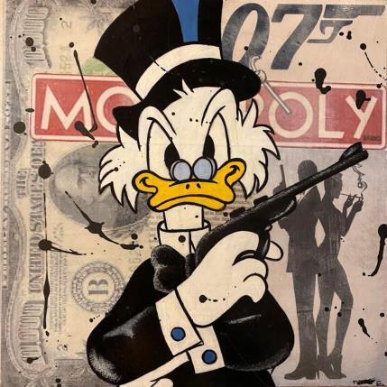 Peinture F3  Picsou bond par Marie G.  | Tableau Pop-art Acrylique, Bois, Collage Icones Pop