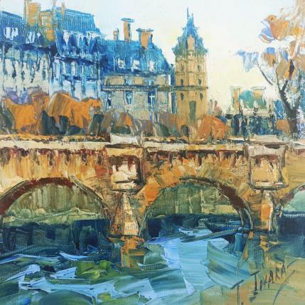 Peinture Pont près de la Seine par Jmara Tatiana | Tableau Figuratif Huile