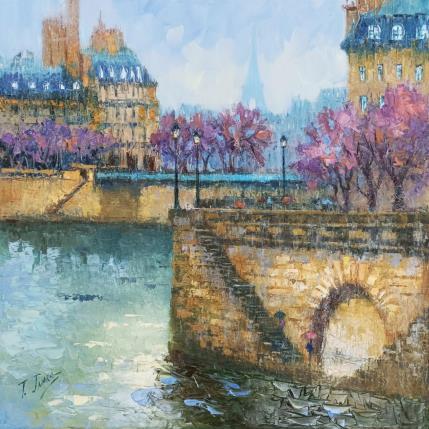 Peinture Paris...Mélancholie par Jmara Tatiana | Tableau Figuratif Huile