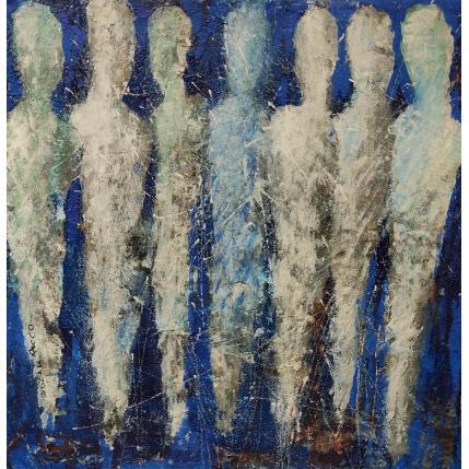 Peinture Les fervents par Rocco Sophie | Tableau Art Singulier Acrylique, Collage, Sable