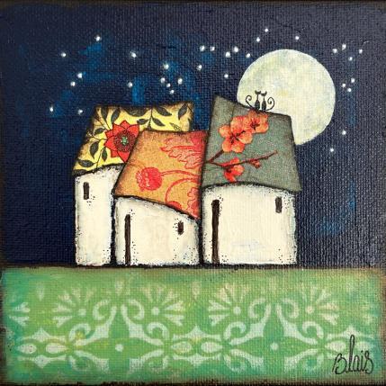 Peinture Rêverie par Blais Delphine | Tableau Figuratif Acrylique, Collage