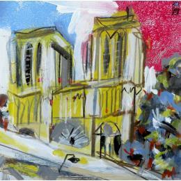 Pintura ça s'agite en bas por Anicet Olivier | Pintura Figurative Acrylic, Pastel Architecture, Pop icons, Urban