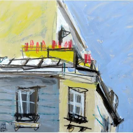 Peinture La pluie ne séduit pas la vitre par Anicet Olivier | Tableau Figuratif Acrylique, Pastel Architecture, Urbain