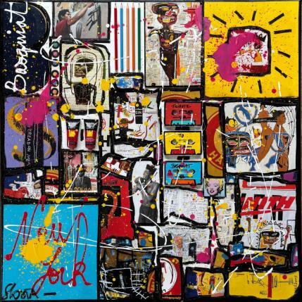 Peinture B  comme BASQUIAT par Costa Sophie | Tableau Pop-art Acrylique, Collage, Upcycling Icones Pop