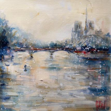 Peinture Notre Dame View par Solveiga | Tableau  Acrylique