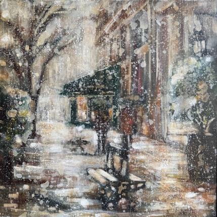 Peinture WInter in Paris par Solveiga | Tableau  Acrylique