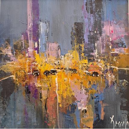 Painting Light at night by Dessein Pierre | Painting Figurative Oil Architecture, Urban