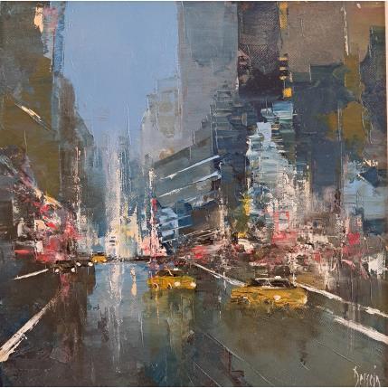Painting Blue night by Dessein Pierre | Painting Figurative Oil Architecture, Urban