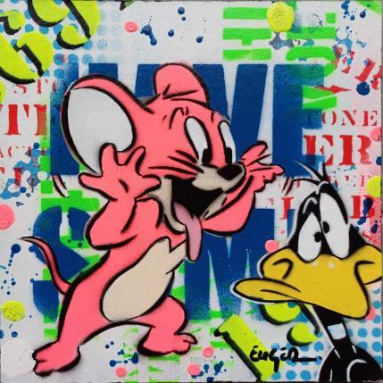 Painting  MOUSE AND DUCK by Euger Philippe | Painting Pop-art Acrylic, Gluing Pop icons