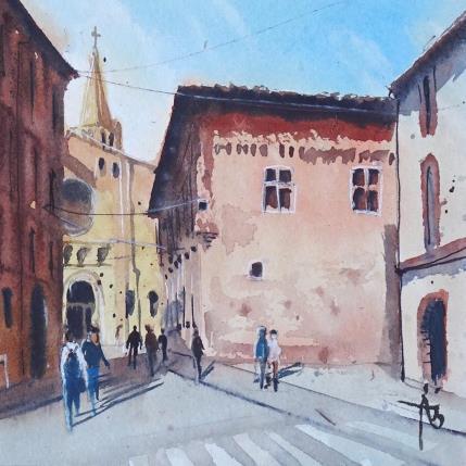 Peinture Visitons Toulouse par Abbatucci Violaine | Tableau Figuratif Aquarelle