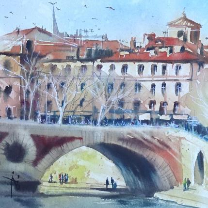 Painting Bientôt en ville by Abbatucci Violaine | Painting Figurative Watercolor Pop icons