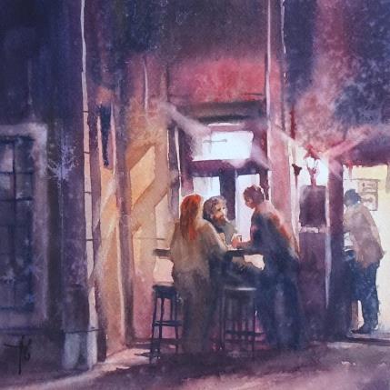Peinture Un soir entre amis par Abbatucci Violaine | Tableau Figuratif Aquarelle