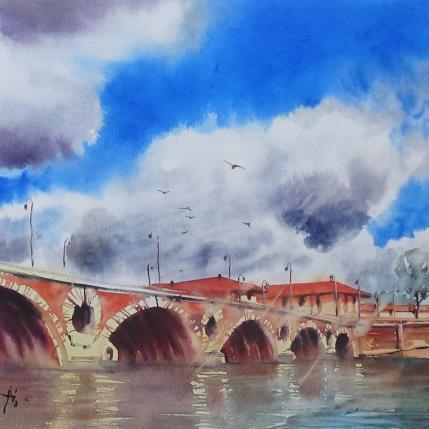 Painting Giboulées toulousaines by Abbatucci Violaine | Painting Figurative Watercolor