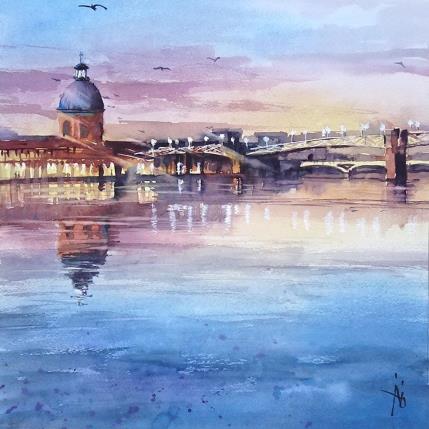 Painting La passerelle du dôme by Abbatucci Violaine | Painting Figurative Watercolor