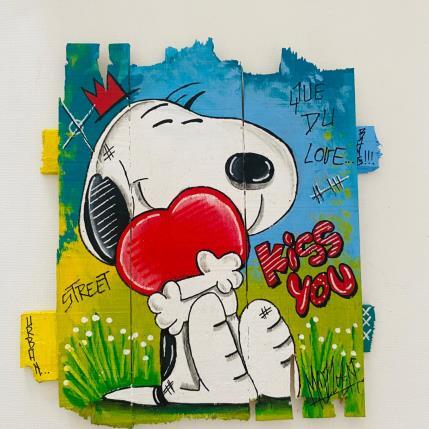 Peinture LOVE YOU  par Molla Nathalie  | Tableau Pop-art Acrylique, Bois, Posca Icones Pop