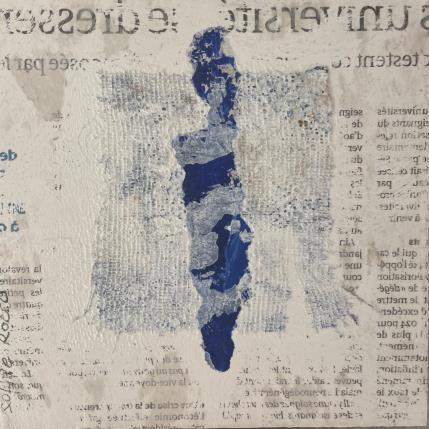 Peinture L'etudiant par Rocco Sophie | Tableau Art Singulier Acrylique, Collage, Sable