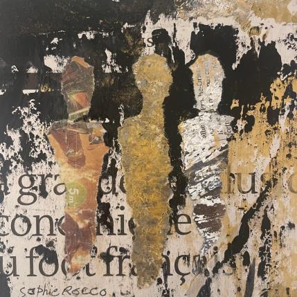 Peinture D'art et d'or par Rocco Sophie | Tableau Art Singulier Acrylique, Collage, Sable