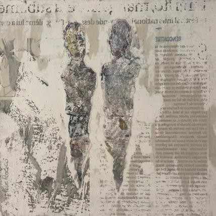 Peinture Hivernal par Rocco Sophie | Tableau Art Singulier Acrylique, Collage, Sable