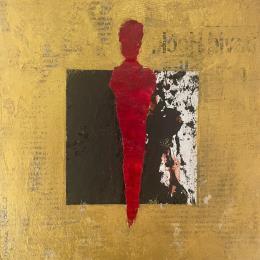 Peinture L'ombre de la lumière par Rocco Sophie | Tableau Art Singulier Acrylique, Collage, Sable