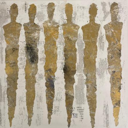 Peinture Les écrivains par Rocco Sophie | Tableau Art Singulier Acrylique, Collage, Sable