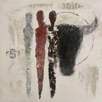 Peinture Carmen par Rocco Sophie | Tableau Art Singulier Acrylique, Collage, Sable