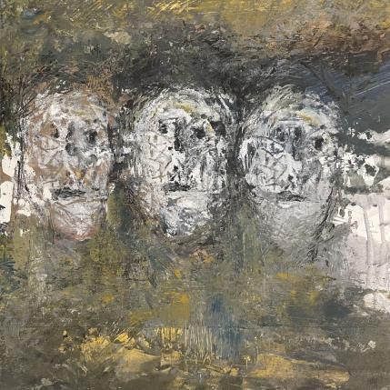 Peinture Fratrie par Rocco Sophie | Tableau Art Singulier Acrylique, Collage, Sable