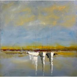 Peinture A l'aube par Klein Bruno | Tableau Figuratif Huile Marine