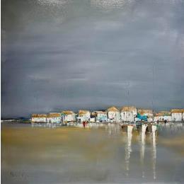 Peinture A fleur d'océan par Klein Bruno | Tableau Figuratif Huile Marine