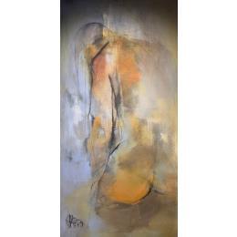 Peinture POur ceux qui ont encore peur du noir par Chaperon Martine | Tableau Figuratif Acrylique Nu