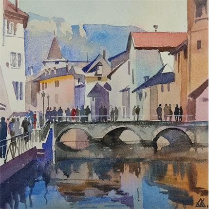 Peinture Annecy - N17 par Khodakivskyi Vasily | Tableau Figuratif Aquarelle Urbain