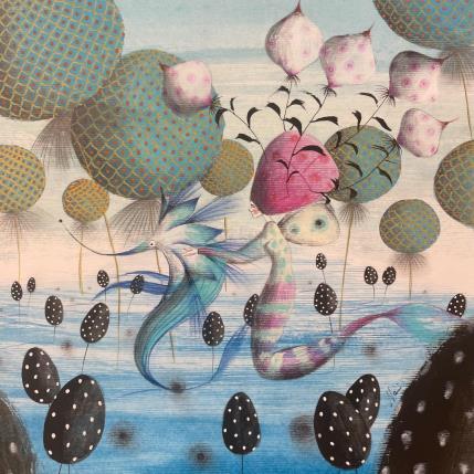 Peinture La cavalcata verso il futuro par Nai | Tableau Surréalisme Acrylique, Collage