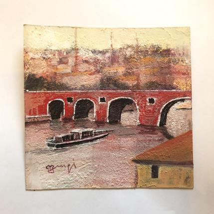 Peinture AR1 TOULOUSE, LE PONT ROUGE  par Burgi Roger | Tableau Figuratif Acrylique Marine, Paysages, Urbain
