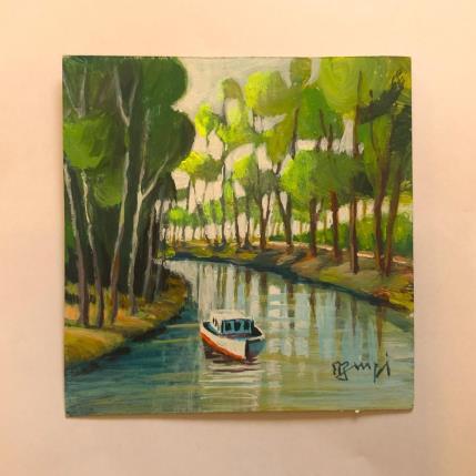 Peinture AR5 CANAL DU MIDI par Burgi Roger | Tableau Figuratif Acrylique Marine, Paysages