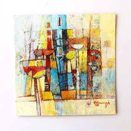 Peinture AM119  ESPACE BLEU par Burgi Roger | Tableau Figuratif Acrylique Architecture, Nature, Paysages