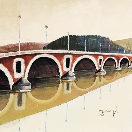 Peinture AR6 LE GRAND PONT  par Burgi Roger | Tableau Figuratif Acrylique Marine, Paysages