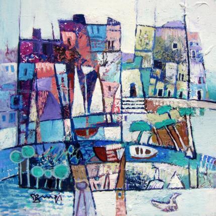Peinture AL90 LES JARDINS DE LA VILLE par Burgi Roger | Tableau Figuratif Acrylique Architecture, Marine, Paysages