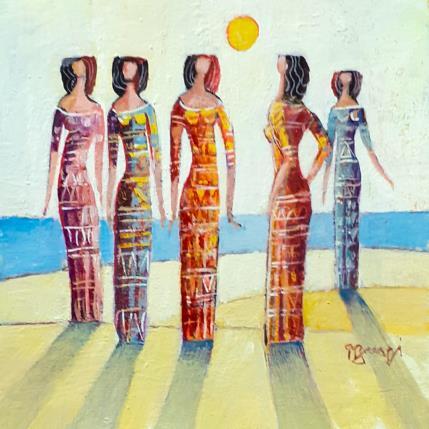 Peinture AM42 RENCONTRE par Burgi Roger | Tableau Figuratif Acrylique Marine, Paysages, Scènes de vie