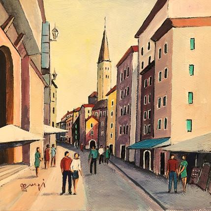 Peinture AR8 PROMENADE A TOULOUSE par Burgi Roger | Tableau Figuratif Acrylique Scènes de vie, Urbain