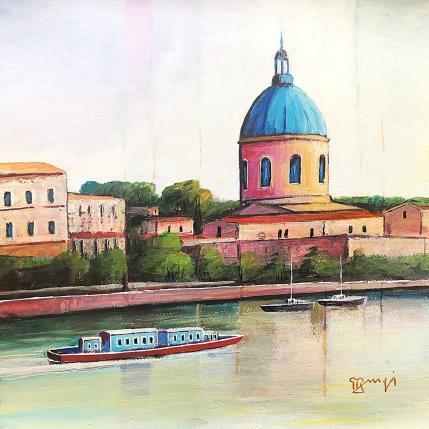 Peinture AR15 TOULOUSE, LE DÔME par Burgi Roger | Tableau Figuratif Acrylique Marine, Urbain