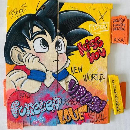Peinture NEW WORLD par Molla Nathalie  | Tableau Pop-art Acrylique, Bois, Posca Icones Pop