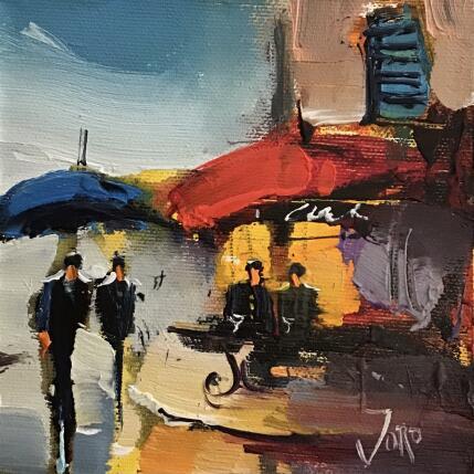 Peinture Raining afternoon par Joro | Tableau Figuratif Huile Urbain