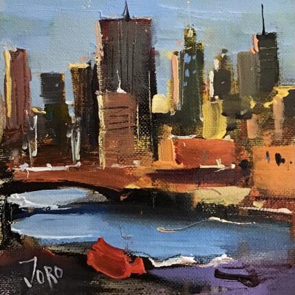 Peinture Downtown view par Joro | Tableau Figuratif Huile Urbain