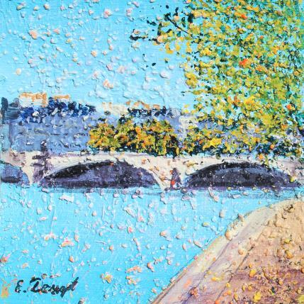 Peinture La seine par Dessapt Elika | Tableau Impressionnisme Acrylique, Sable