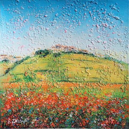 Peinture Les coquelicots par Dessapt Elika | Tableau Impressionnisme Acrylique, Sable