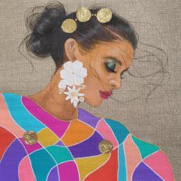 Painting Ammel by Rosângela | Painting Figurative Acrylic Portrait