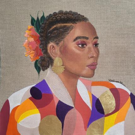 Peinture Aurea par Rosângela | Tableau Figuratif Acrylique, Feuille d'or Portraits