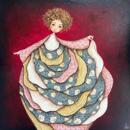 Peinture Antonia par Blais Delphine | Tableau Figuratif Acrylique, Collage Enfant, Scènes de vie