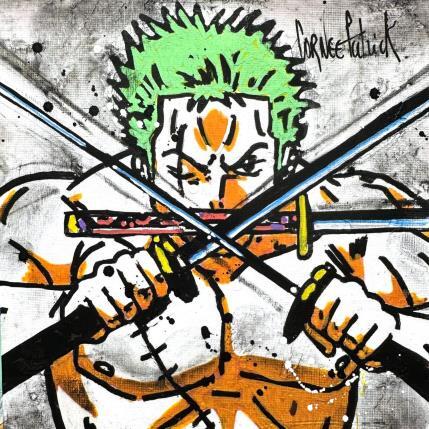 Peinture Zoro et ses sabres par Cornée Patrick | Tableau Pop-art Graffiti, Huile Cinéma, Enfant, Icones Pop