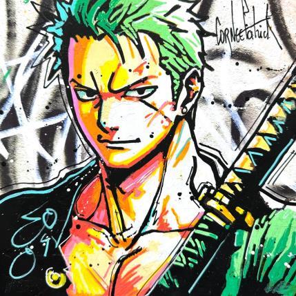 Peinture Zoro et son Katana par Cornée Patrick | Tableau Pop-art Graffiti, Huile Cinéma, Enfant, Icones Pop
