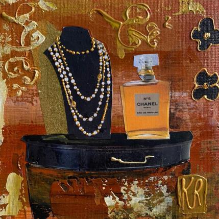 Peinture Numéro 5 par Romanelli Karine | Tableau Figuratif Acrylique, Collage, Papier, Pastel, Posca Mode